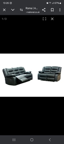 Black leather sofa - sofa, set