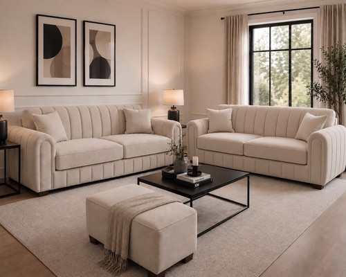 Ayla plush sofa set fixed - 3+2,