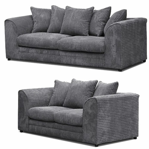 Jumbo cord corner sofa suite - cord,