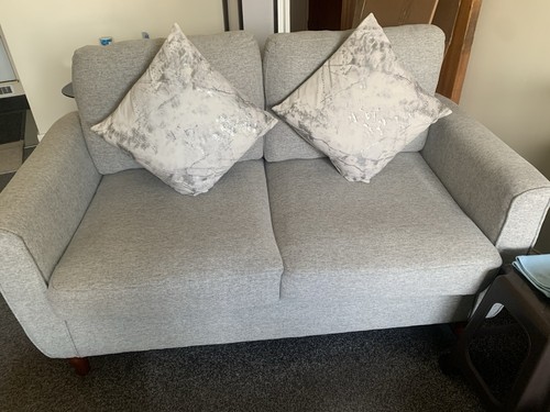 Handmade grey fabric seater - handmade,