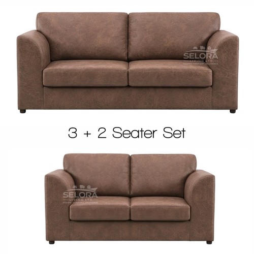 Sofa set brown tan - set, faux