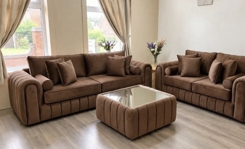 Luxury brown sofa set - brown, 3+2