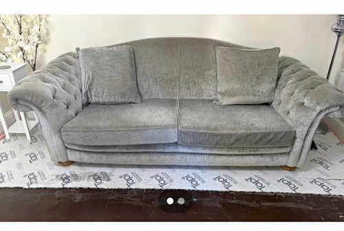 Grey velvet chesterfield sofa - grey,