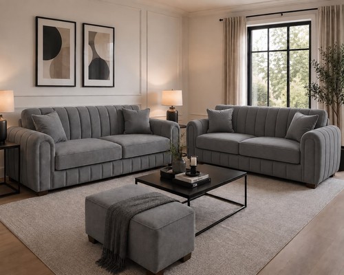 Ayla plush sofa - sofa, fixed
