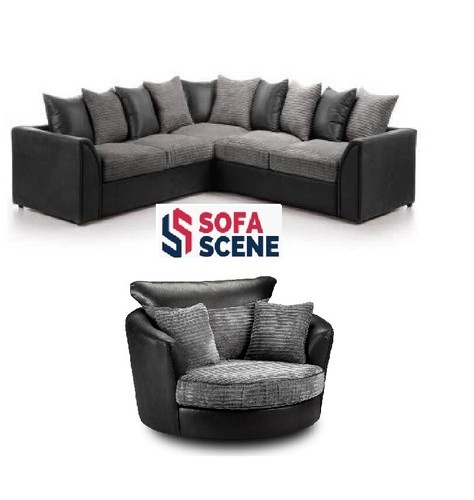 Faux leather corner sofa - leather,