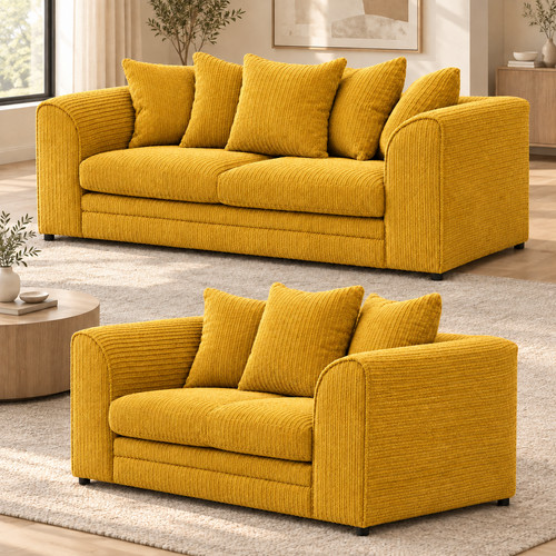 Jumbo cord corner sofa suite - jumbo,